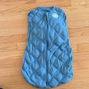 Dreamland baby sleep sack with internal swaddle band in powder blue